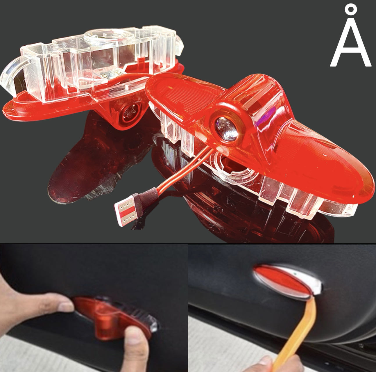 RENAULT ORIGINAL LOGO PROJECROTR LIGHTS Nr.0963 (quantity  1 =  2 Logo Film & 2 door lights)