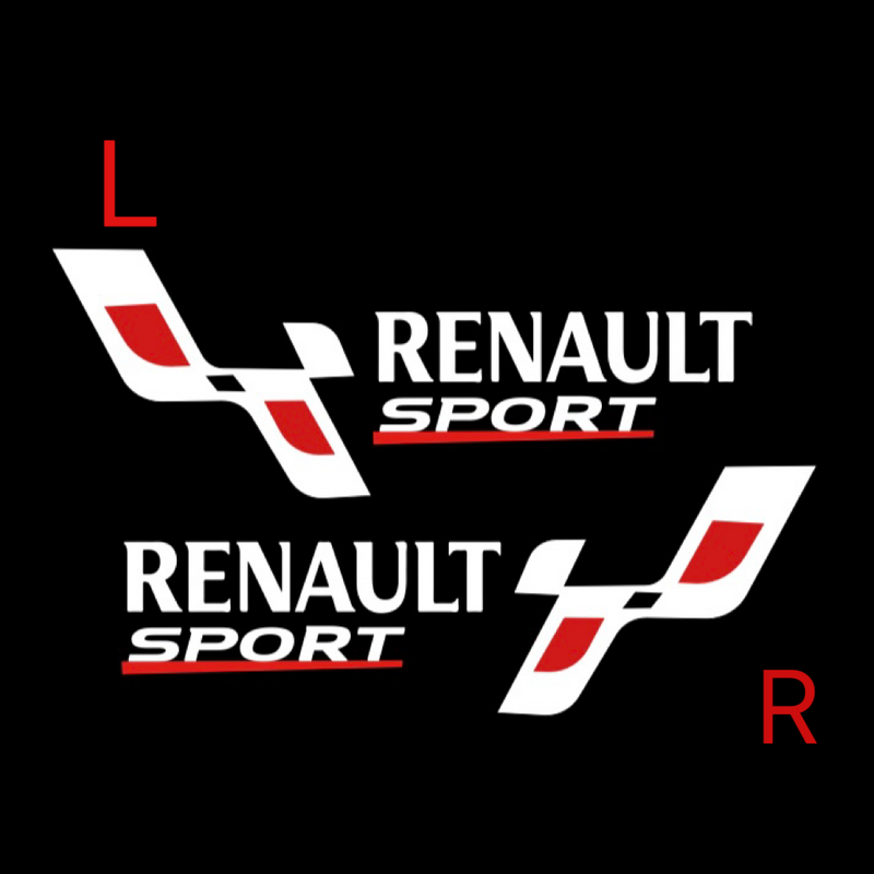 RENAULT Sport LOGO PROJECROTR LIGHTS Nr.0915 (quantity  1 =  2 Logo Film & 2 door lights)