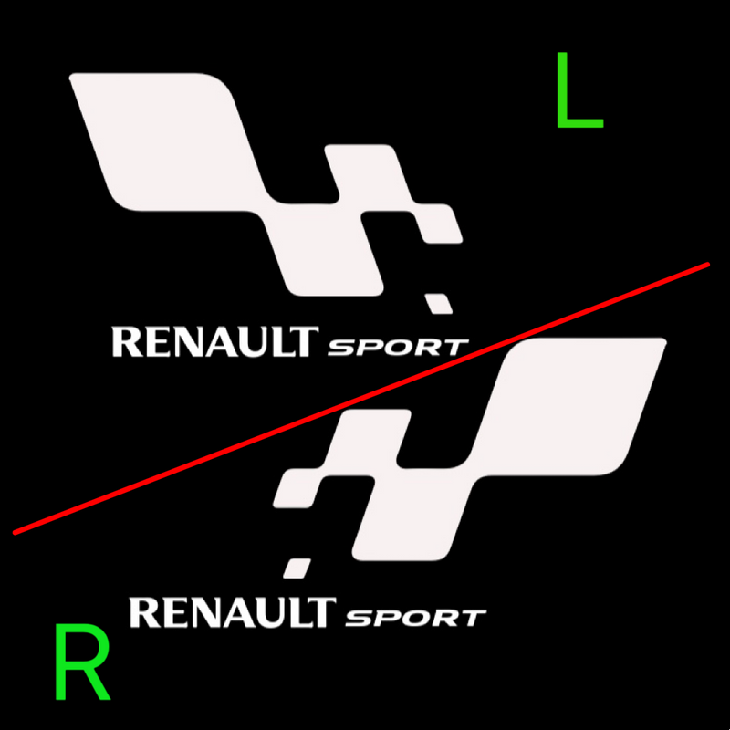 RENAULT Sport LOGO PROJECROTR LIGHTS Nr.0914 (quantity  1 =  2 Logo Film & 2 door lights)