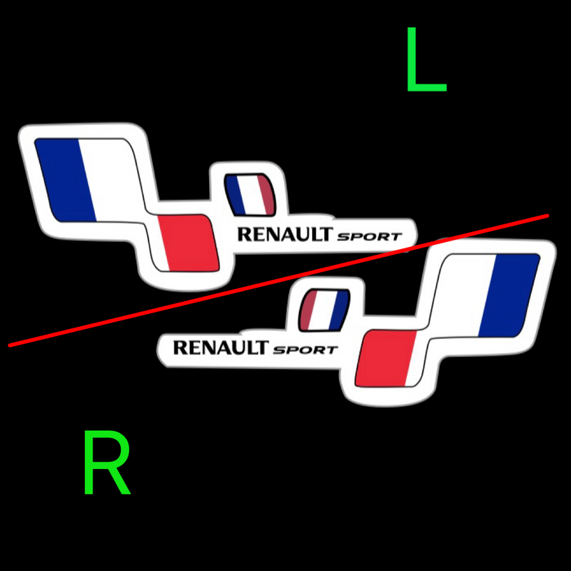 RENAULT Sport LOGO PROJECROTR LIGHTS Nr.0913 (quantity  1 =  2 Logo Film & 2 door lights)