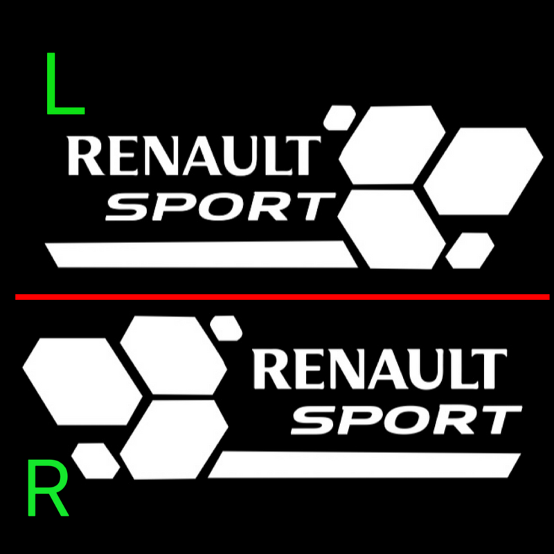 RENAULT Sport LOGO PROJECROTR LIGHTS Nr.0912 (quantity  1 =  2 Logo Film & 2 door lights)