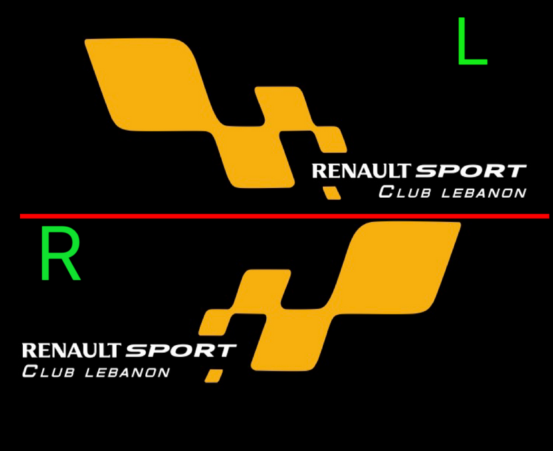 RENAULT Sport LOGO PROJECROTR LIGHTS Nr.0911 (quantity  1 =  2 Logo Film & 2 door lights)