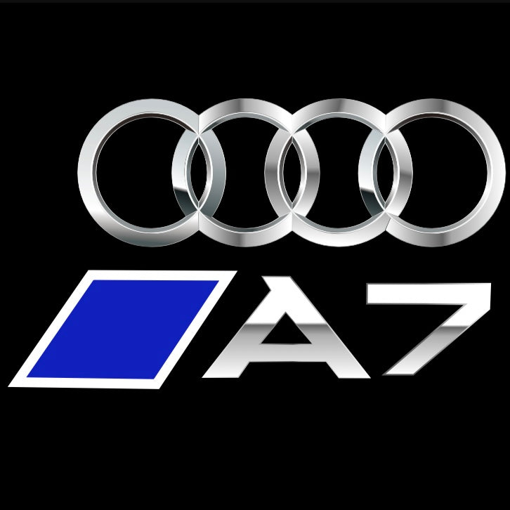 LUCES DE PROYECTOR LOGO AUDI No 120 (cantidad 1 = 2 películas con logotipo / 2 luces de puerta)