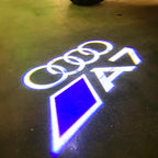 LUCES DE PROYECTOR LOGO AUDI No 120 (cantidad 1 = 2 películas con logotipo / 2 luces de puerta)