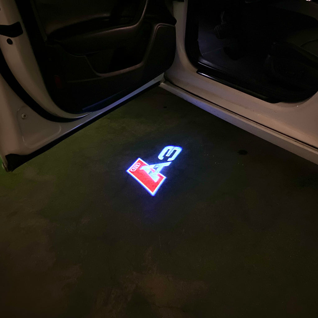 AUDI  A3 LOGO PROJECTOT LIGHTS  (quantity 1 = 2 Logo Films /2 door lights）Nr.12B80