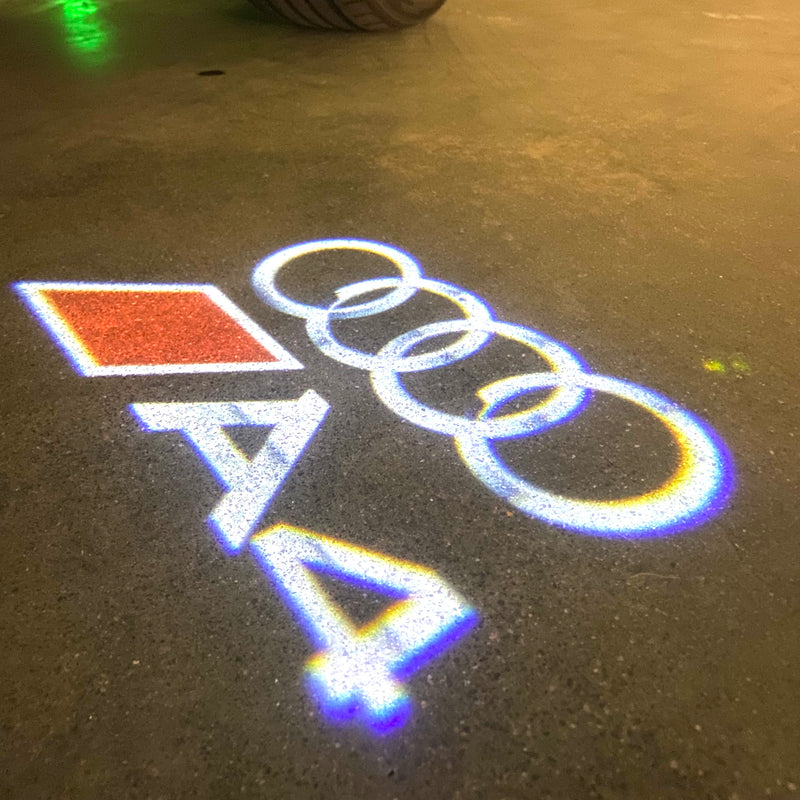 AUDI LOGO PROJECTOT LIGHTS Nr.120 (quantité 1 = 2 Logo Films /2 feux de porte)