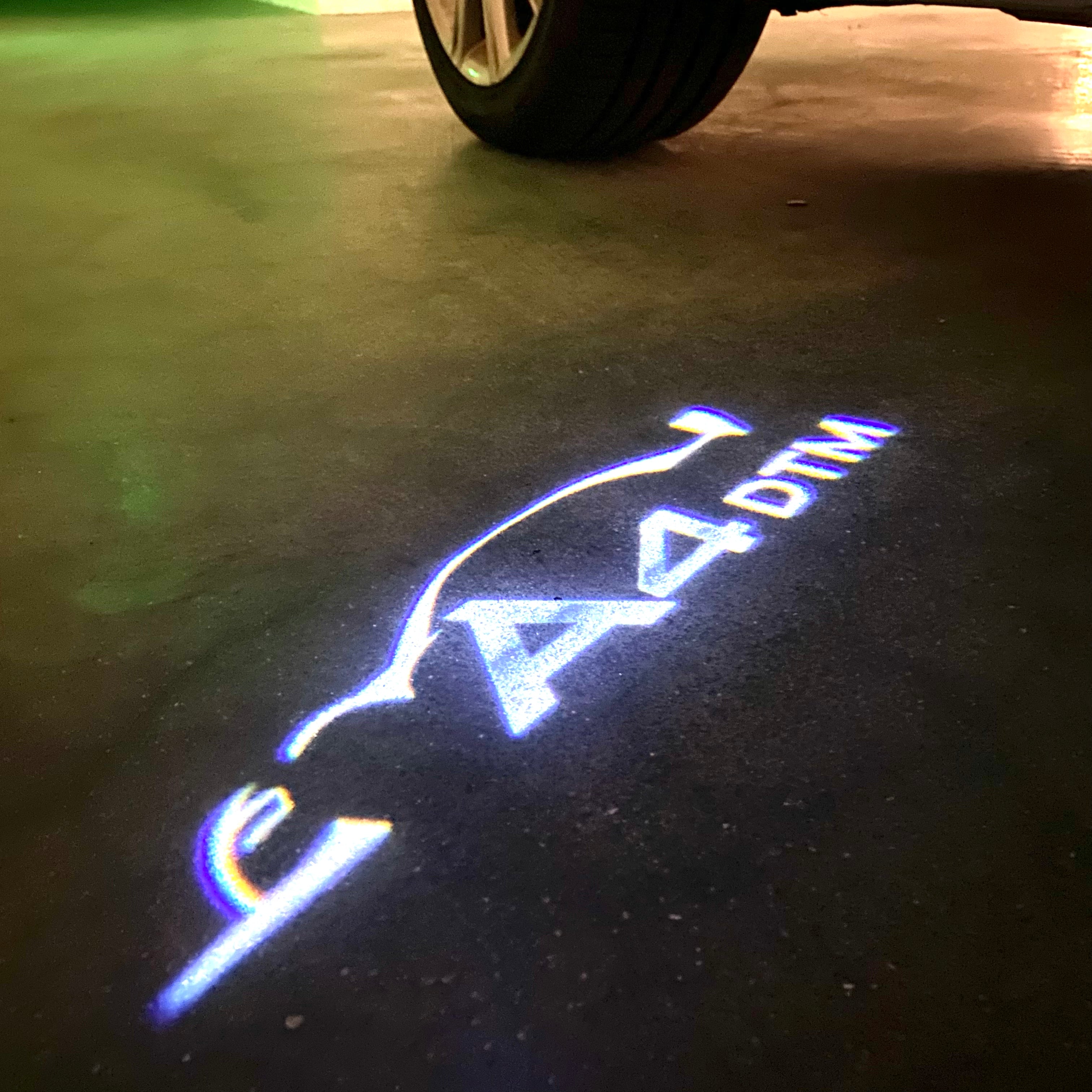 AUDI LOGO PROJECTOT LIGHTS Nr.120 (Menge 1 = 2 Logofolien /2 Türleuchten)