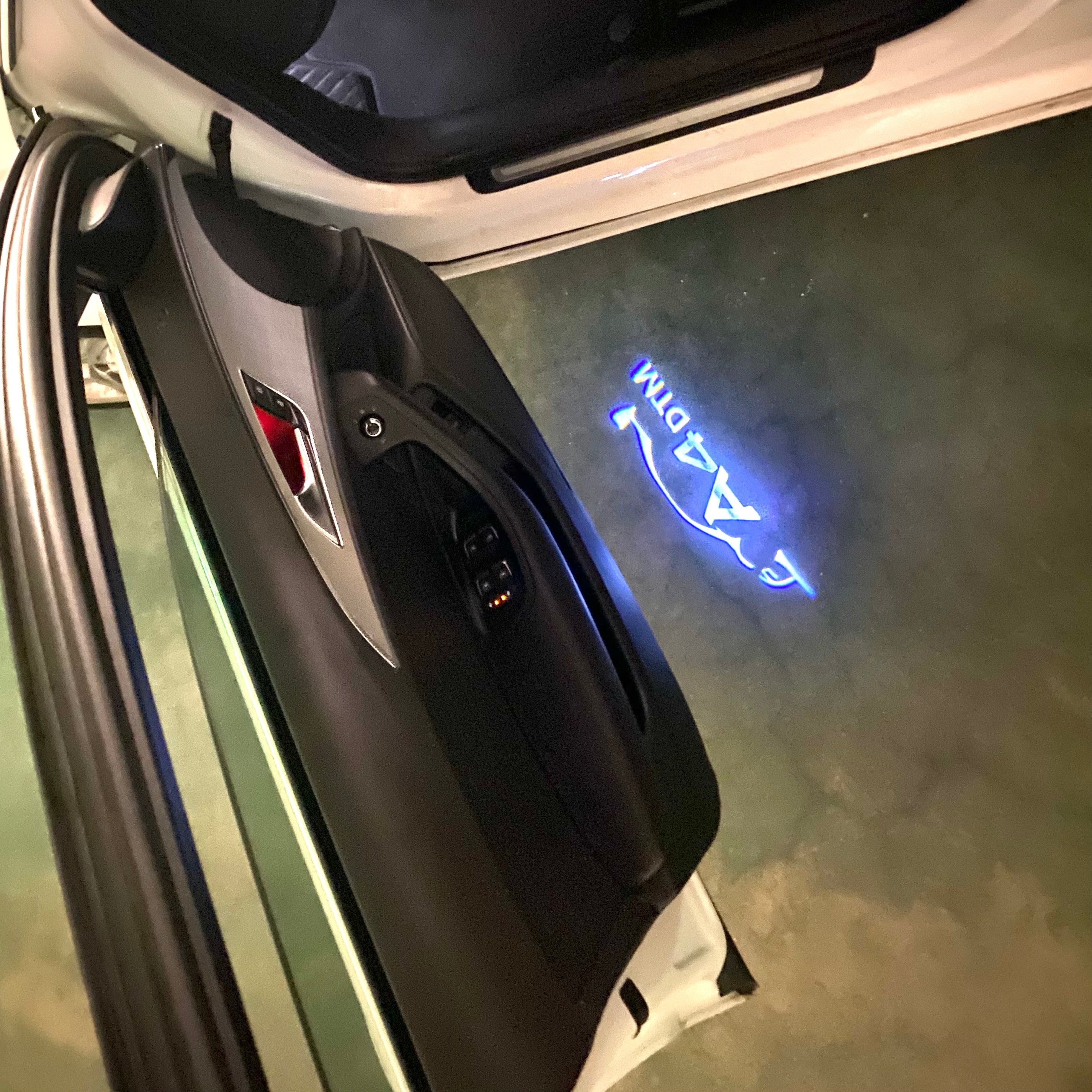 AUDI LOGO PROJECTOT LIGHTS Nr.120 (Menge 1 = 2 Logofolien /2 Türleuchten)