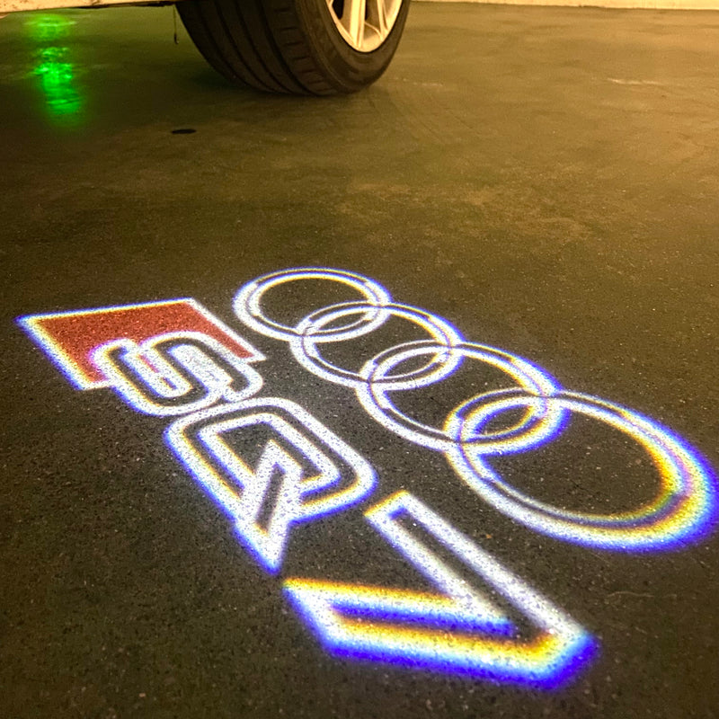 AUDI LOGO PROJECTOT LIGHTS Nr.120 (quantité 1 = 2 Logo Films /2 feux de porte)