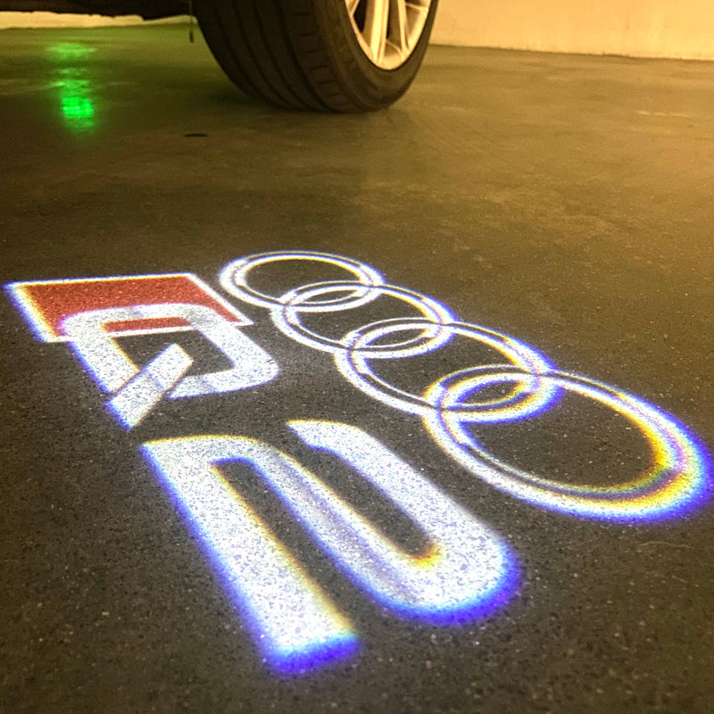 AUDI LOGO PROJECTOT LIGHTS Nr.120 (Menge 1 = 2 Logofolien /2 Türleuchten)