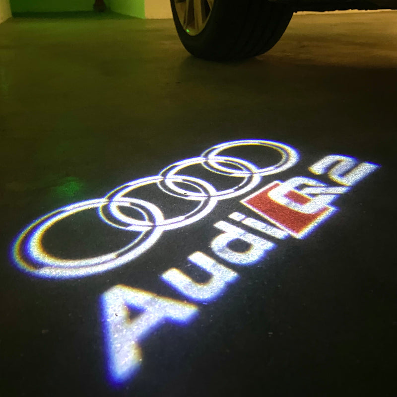 AUDI LOGO PROJECTOT LIGHTS Nr.120 (Menge 1 = 2 Logofolien /2 Türleuchten)