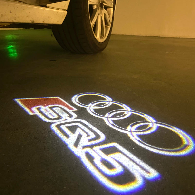 AUDI LOGO PROJECTOT LIGHTS Nr.120 (quantité 1 = 2 Logo Films /2 feux de porte)