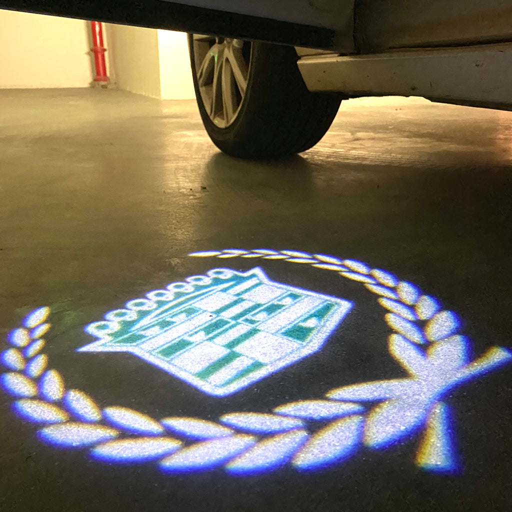 CADILLAC ORIGINAL LOGO PROJECTOT LIGHTS Nr.9745 (quantity 1 = 2 Logo Films /2 door lights）