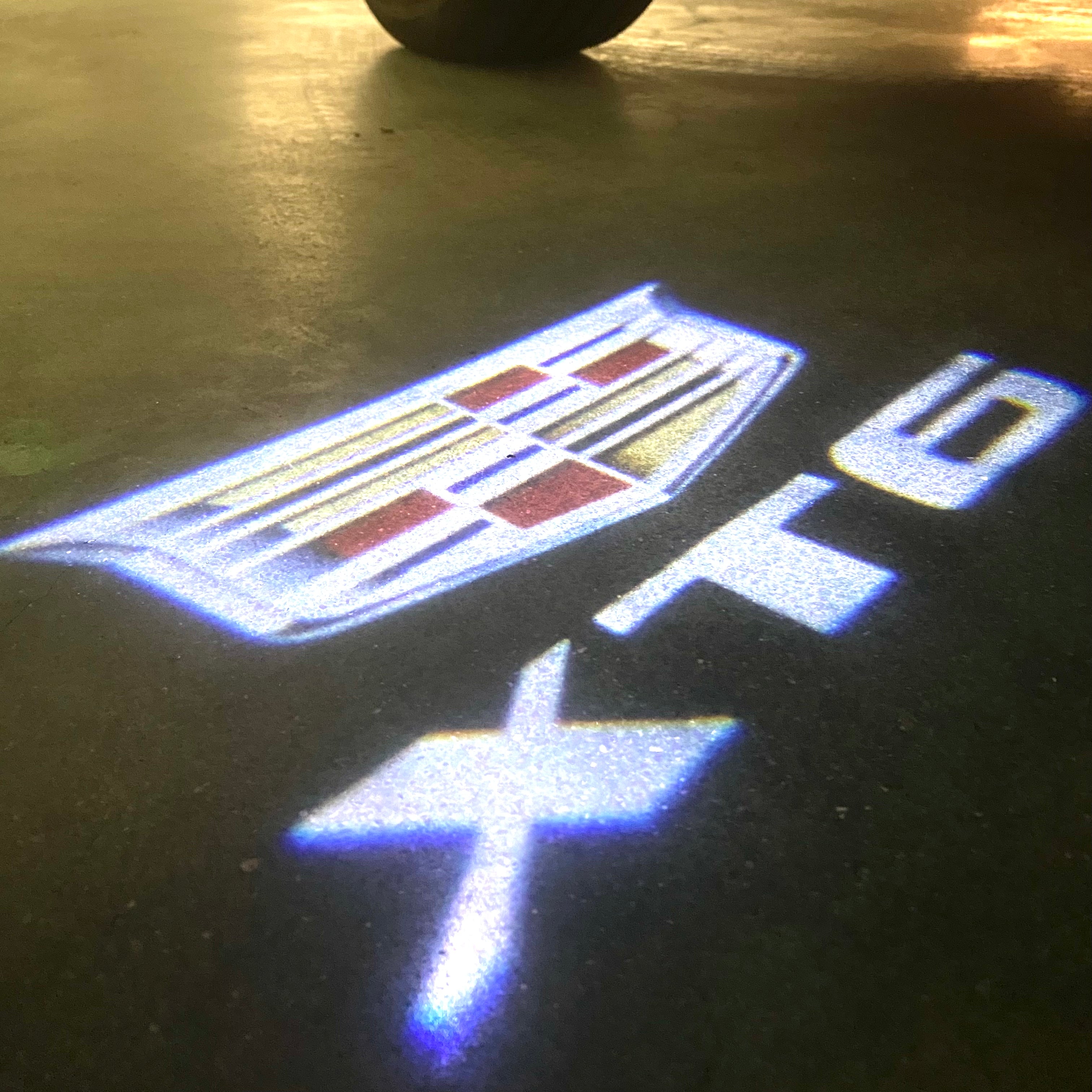 CADILLAC XT6 LOGO PROJECTOT LIGHTS Nr.9740 (quantity 1 = 2 Logo Films /2 door lights）