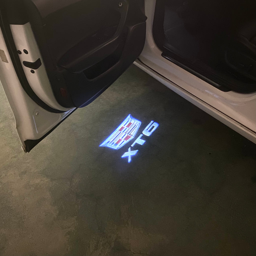 AUDI LOGO PROJECTOT LIGHTS Nr.19 (الكمية 1 = 2 Logo Films /2 أضواء الباب)