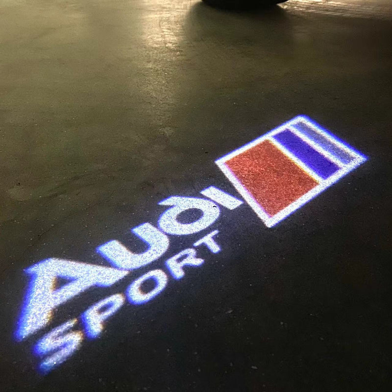 AUDI LOGO PROJECTOT LIGHTS Nr.120 (Menge 1 = 2 Logofolien /2 Türleuchten)