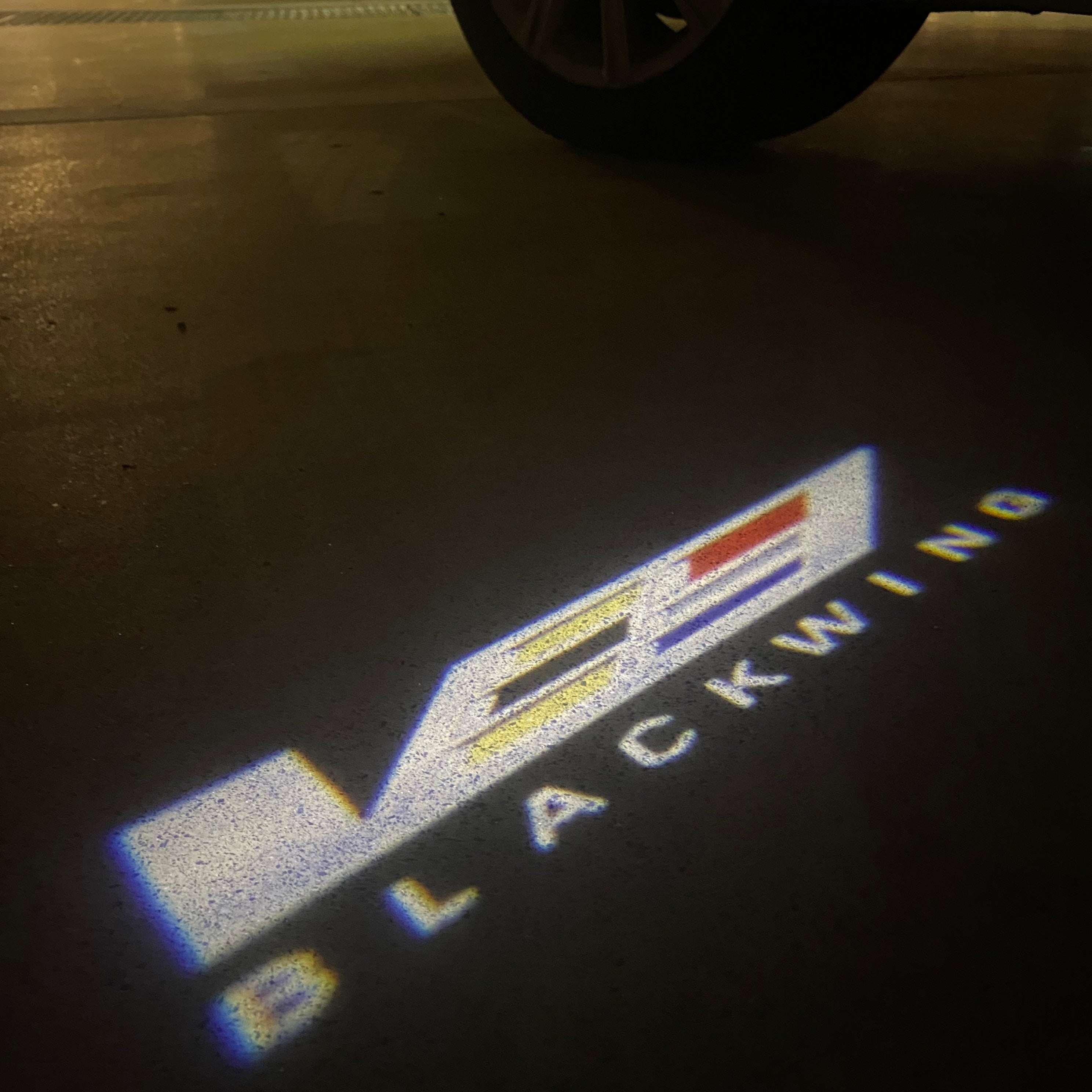 CADILLAC BLACKWING LOGO PROJECTOT LIGHTS Nr.9779 (quantity 1 = 2 Logo Films /2 door lights）