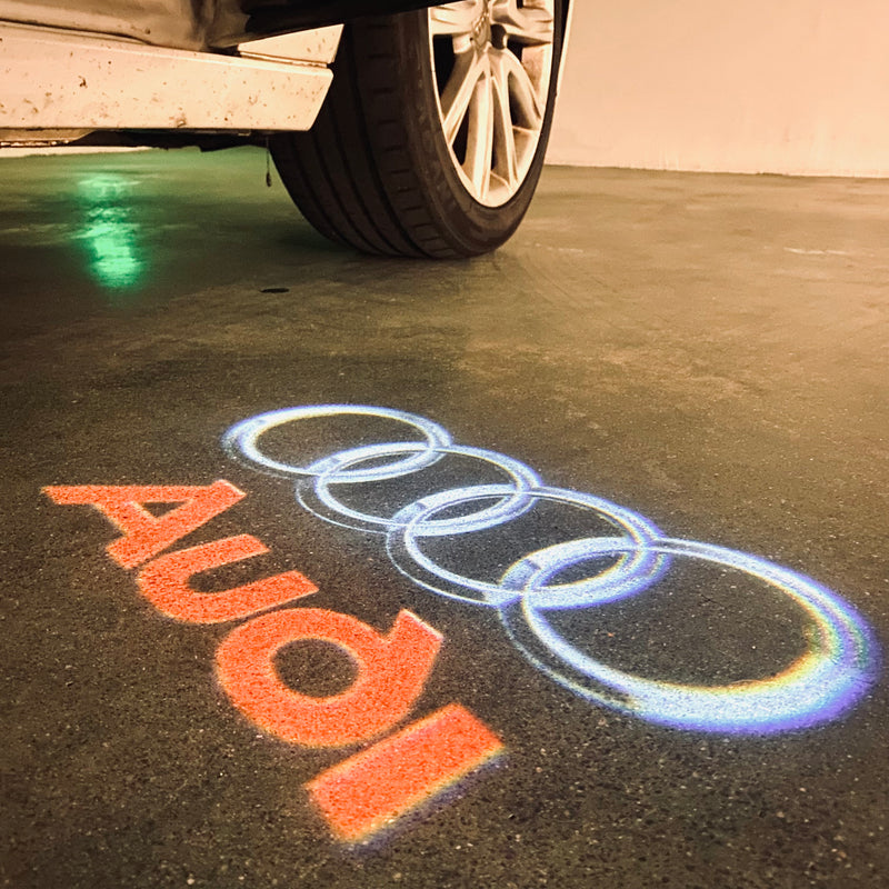 AUDI LOGO PROJECTOT LIGHTS Nr.17 (Menge 1 = 2 Logofolien /2 Türleuchten)