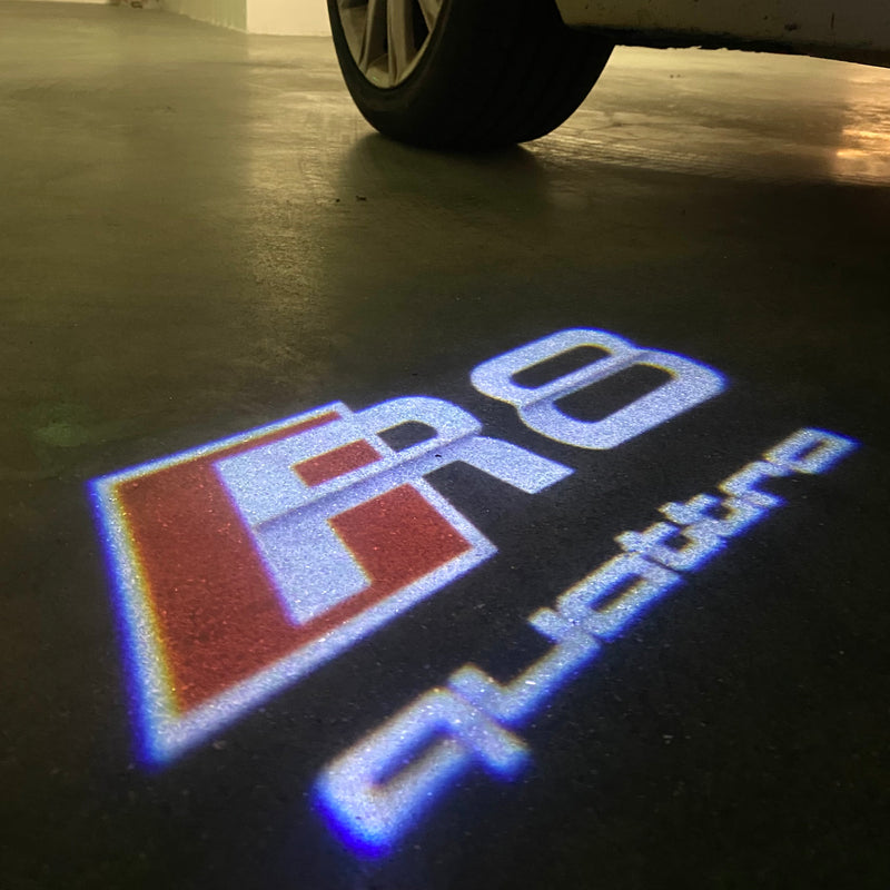 AUDI LOGO PROJECTOT LIGHTS Nr.120 (الكمية 1 = 2 Logo Films /2 أضواء الباب)