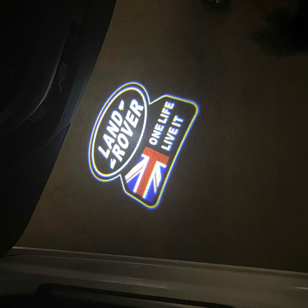 LUCES DE PROYECTOR CON LOGO Land Rover Nr.04 (cantidad 1 = 1 juegos / 2 luces de puerta)