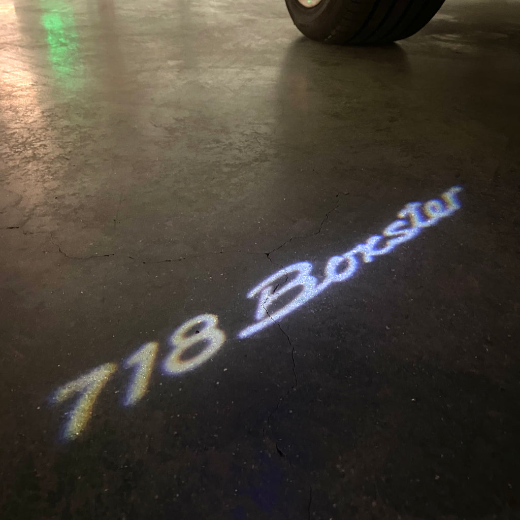 LUCES DE PROYECTO CON LOGOTIPO PORSCHE Boxster S No 17 (cantidad 1 = 2 Película de logotipo / 2 luces de puerta)