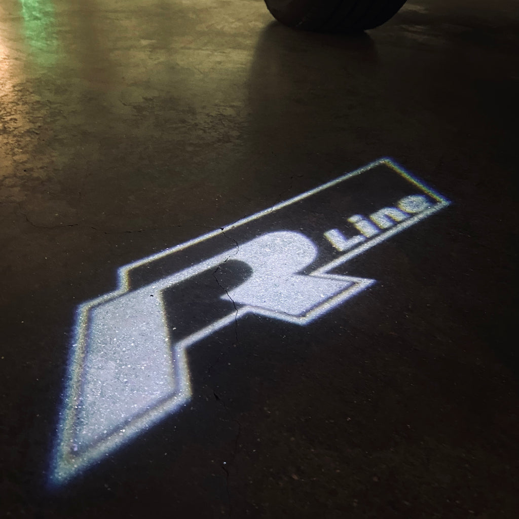 Feux de porte Volkswagen R LINE Logo Nr. 33 (quantité 1 = 2 film de logo / 2 lumières de porte)