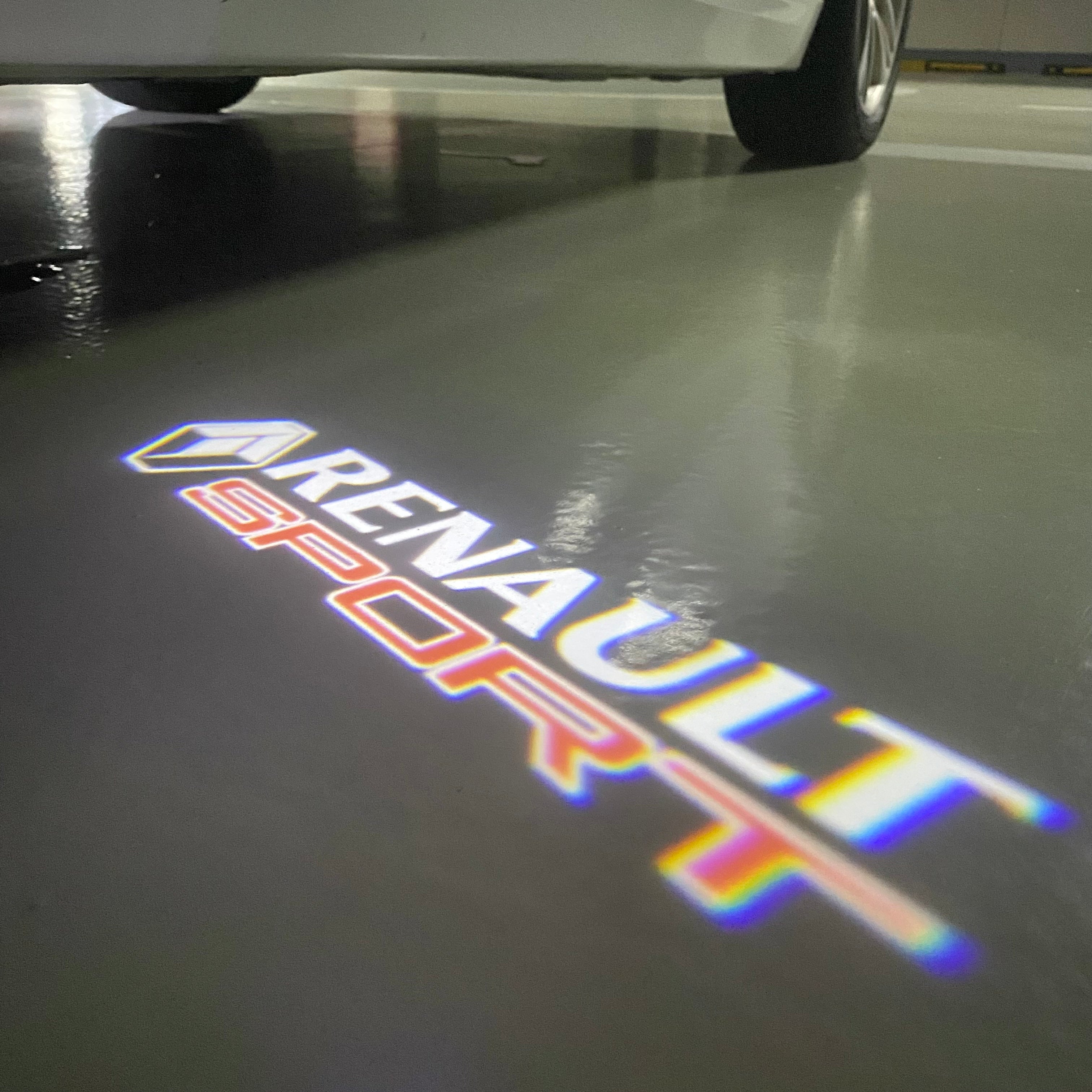 RENAULT Sport LOGO PROJECROTR LIGHTS Nr.0918 (quantity  1 =  2 Logo Film & 2 door lights)