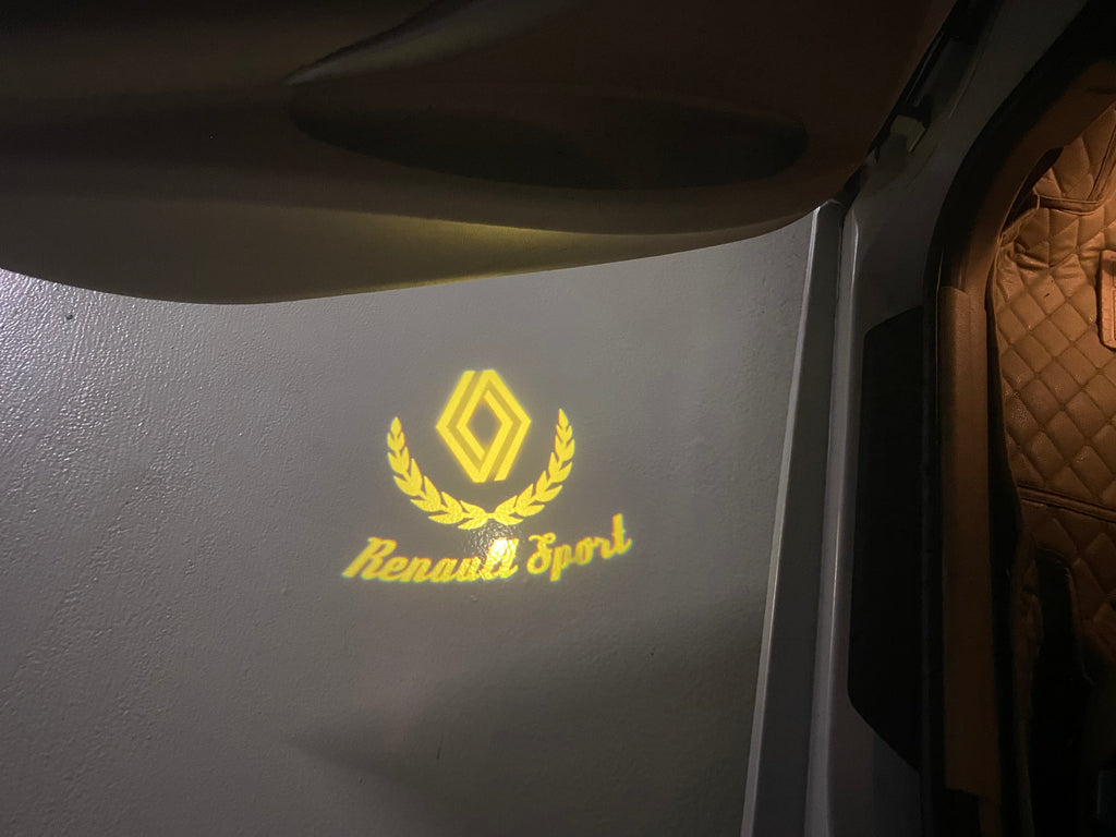 RENAULT Sport LOGO PROJECROTR LIGHTS Nr.0959 (quantity  1 =  2 Logo Film & 2 door lights)