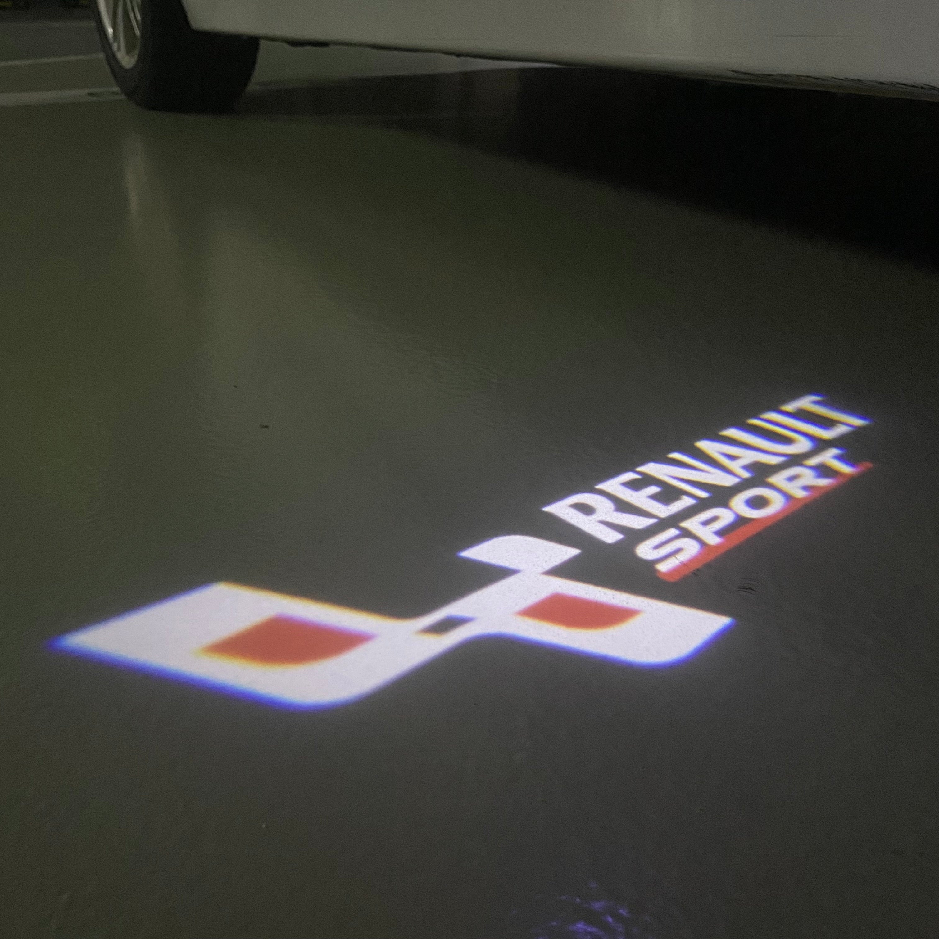 RENAULT Sport LOGO PROJECROTR LIGHTS Nr.0915 (quantity  1 =  2 Logo Film & 2 door lights)