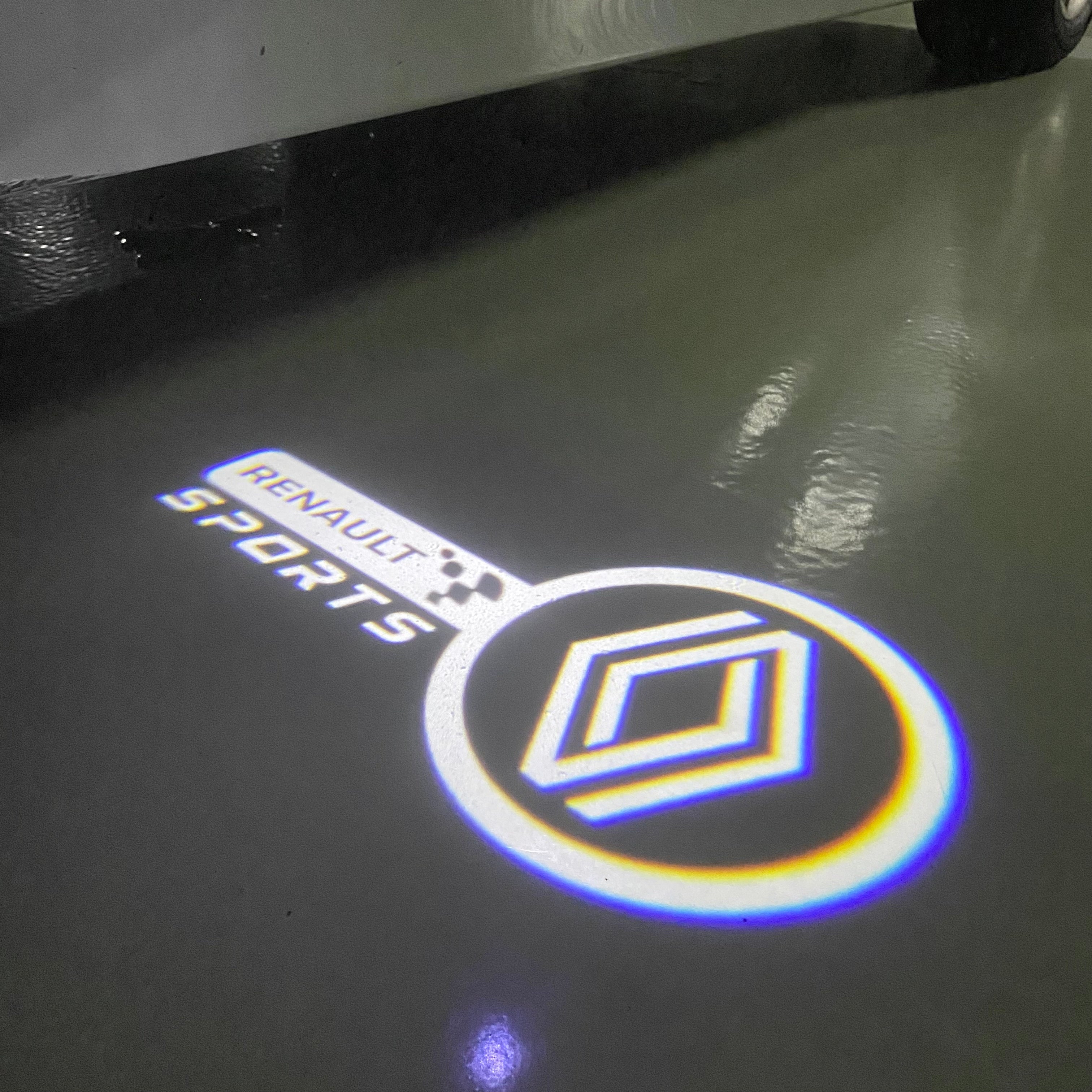 RENAULT Sport LOGO PROJECROTR LIGHTS Nr.0916 (quantity  1 =  2 Logo Film & 2 door lights)