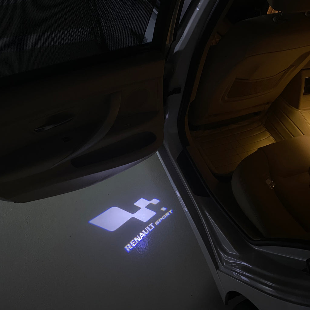 RENAULT Sport LOGO PROJECROTR LIGHTS Nr.0914 (quantity  1 =  2 Logo Film & 2 door lights)