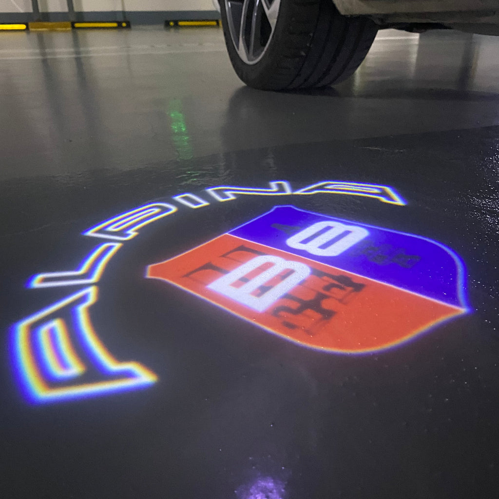 ALPINA B8 LOGO PROJECTOT LIGHTS  (quantity 1 = 1 sets/2 door lights) Nr.07A50