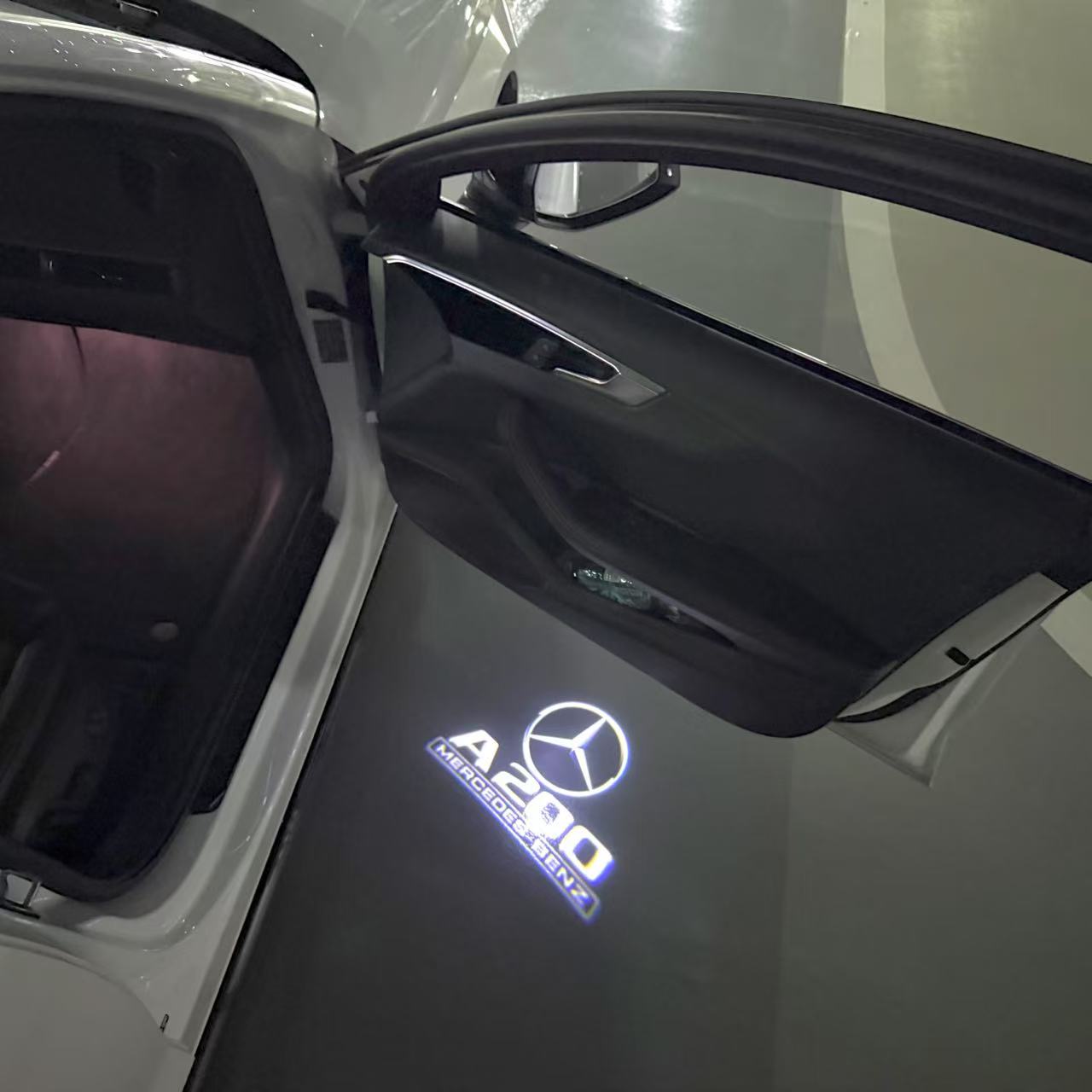 MERCEDES BENZ LOGO PROJECTOT LIGHTS Nr.03 (cantidad 1 = 1 juego/2 luces de puerta)