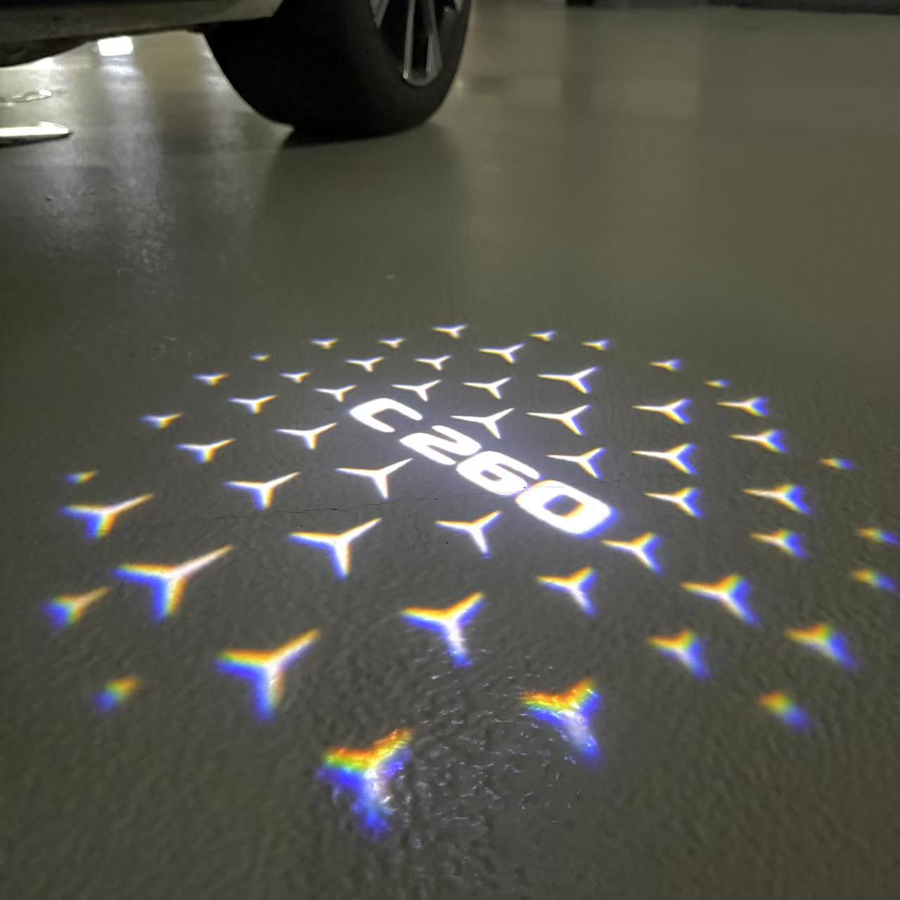 MERCEDES BENZ LOGO PROJECTOT LIGHTS Nr.03 (cantidad 1 = 1 juego/2 luces de puerta)