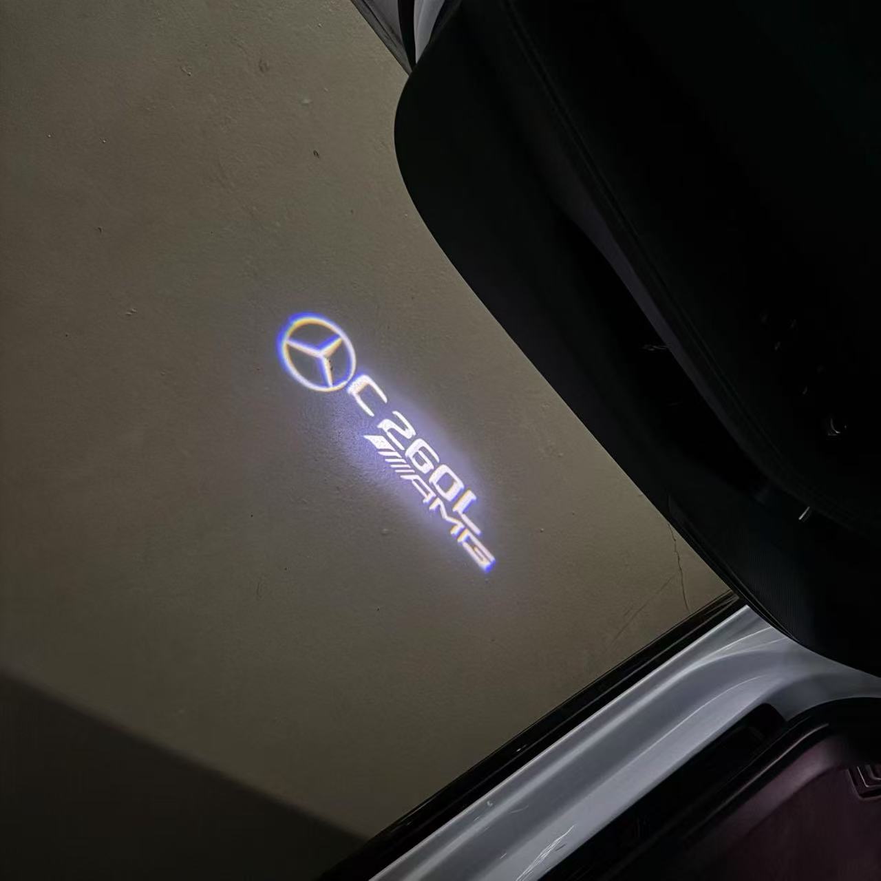 MERCEDES BENZ LOGO PROJECTOT LIGHTS Nr.03 (cantidad 1 = 1 juego/2 luces de puerta)