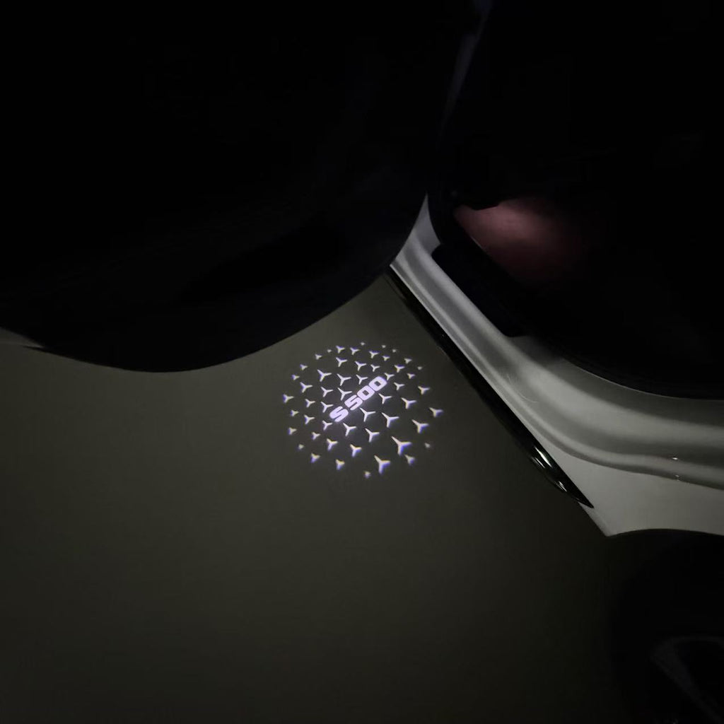 MERCEDES BENZ LOGO PROJECTOT LIGHTS Nr.03 (cantidad 1 = 1 juego/2 luces de puerta)