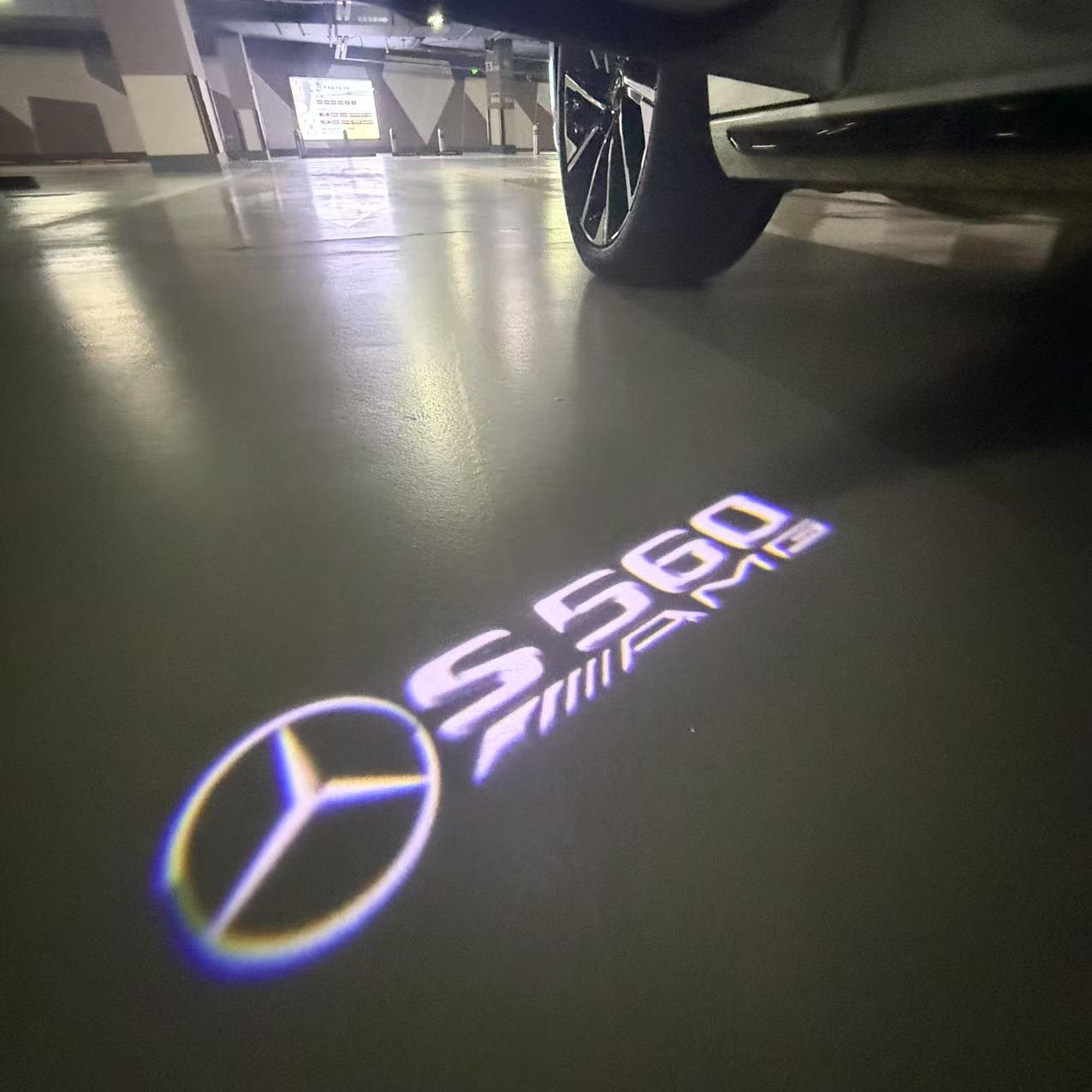 MERCEDES BENZ LOGO PROJECTOT LIGHTS Nr.03 (cantidad 1 = 1 juego/2 luces de puerta)
