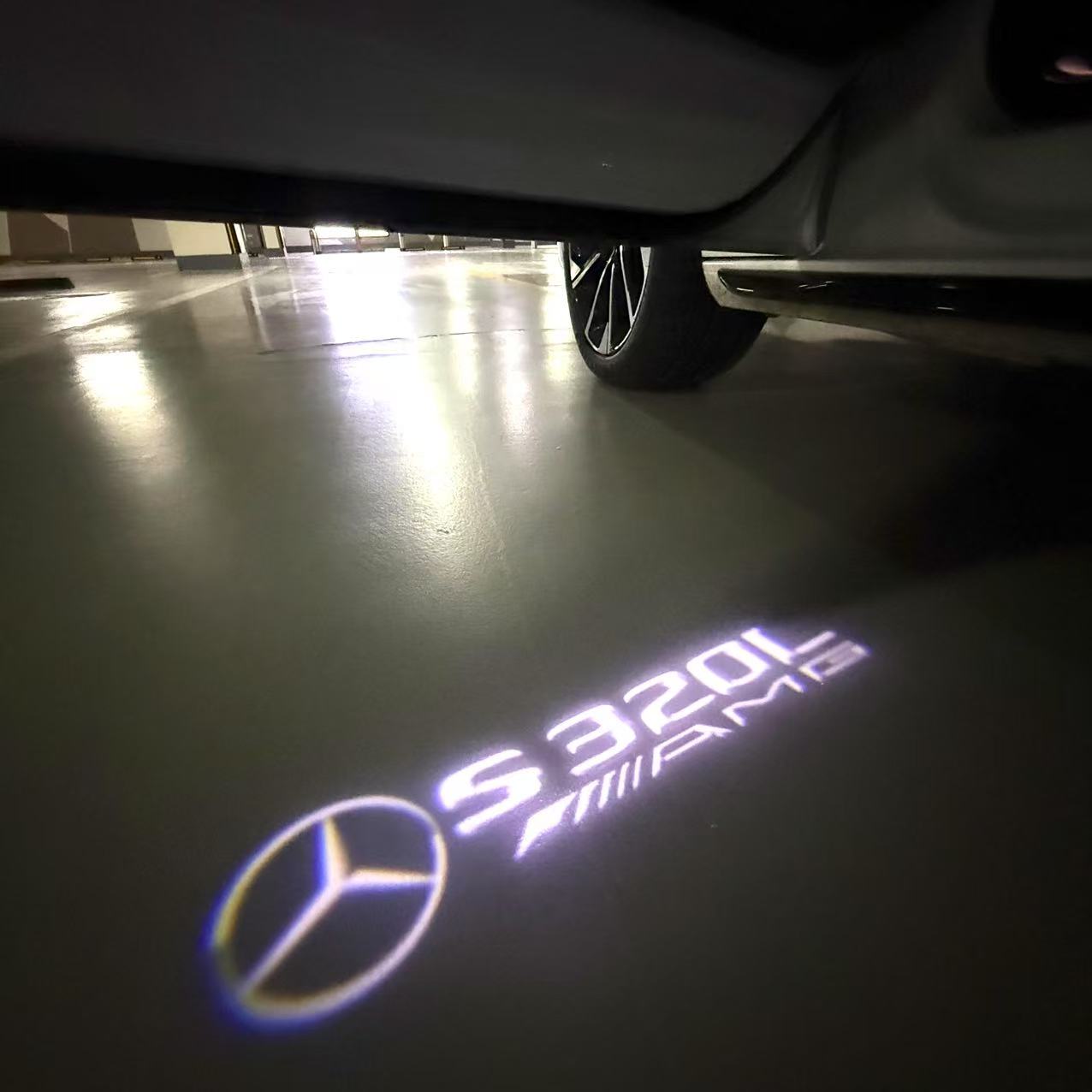 MERCEDES BENZ LOGO PROJECTOT LIGHTS Nr.03 (cantidad 1 = 1 juego/2 luces de puerta)