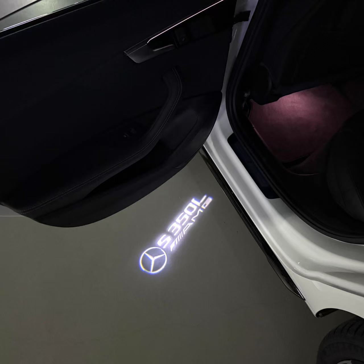 MERCEDES BENZ LOGO PROJECTOT LIGHTS Nr.03 (cantidad 1 = 1 juego/2 luces de puerta)