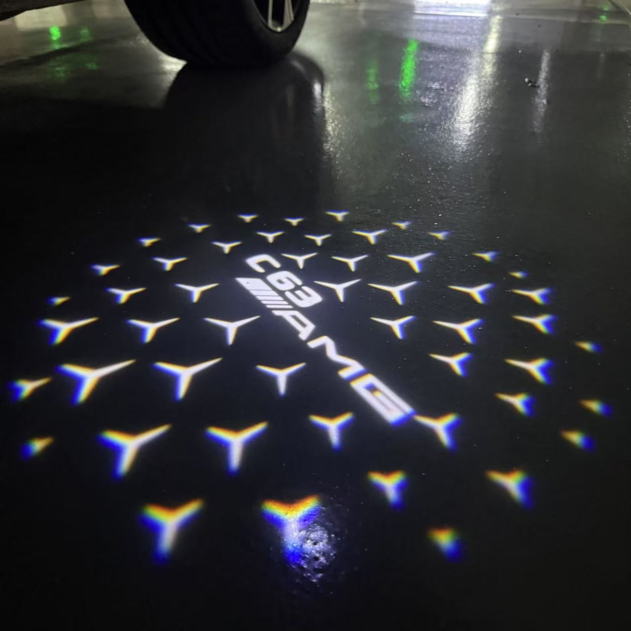 MERCEDES BENZ LOGO PROJECTOT LIGHTS Nr.03 (cantidad 1 = 1 juego/2 luces de puerta)