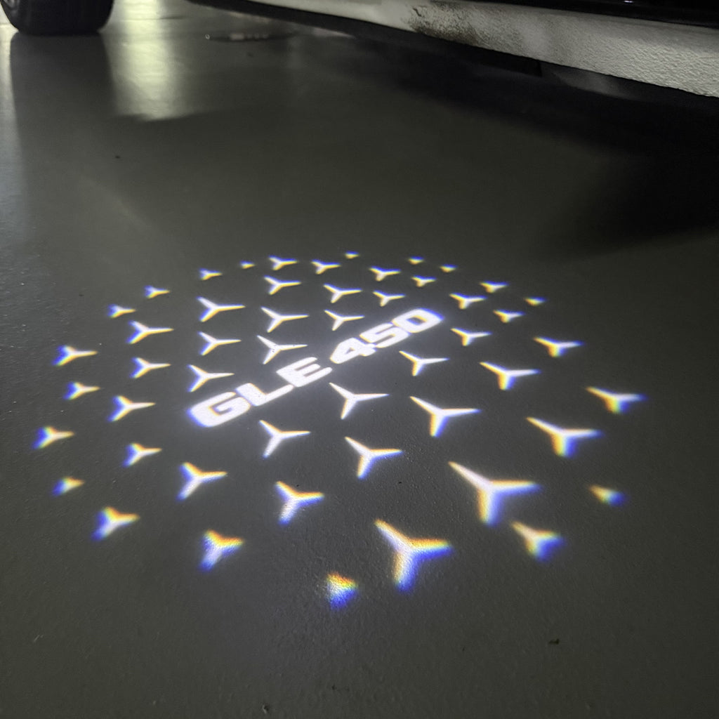 أضواء بروجكتور شعار MERCEDES BENZ رقم 03 (الكمية 1 = 1 مجموعة / 2 أضواء باب)