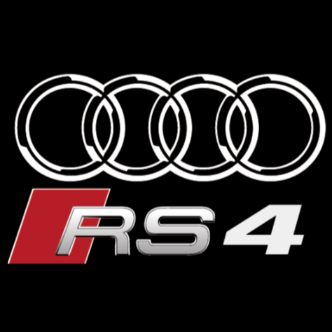 AUDI RS4 LOGO PROJECTOT LIGHTS Nr.130  (quantity 1 = 2 Logo Films /2 door lights）