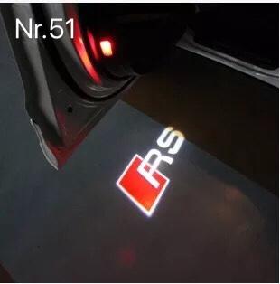 AUDI LOGO PROJECTOT LIGHTS Nr.51 (الكمية 1 = 2 Logo Films /2 أضواء الباب)