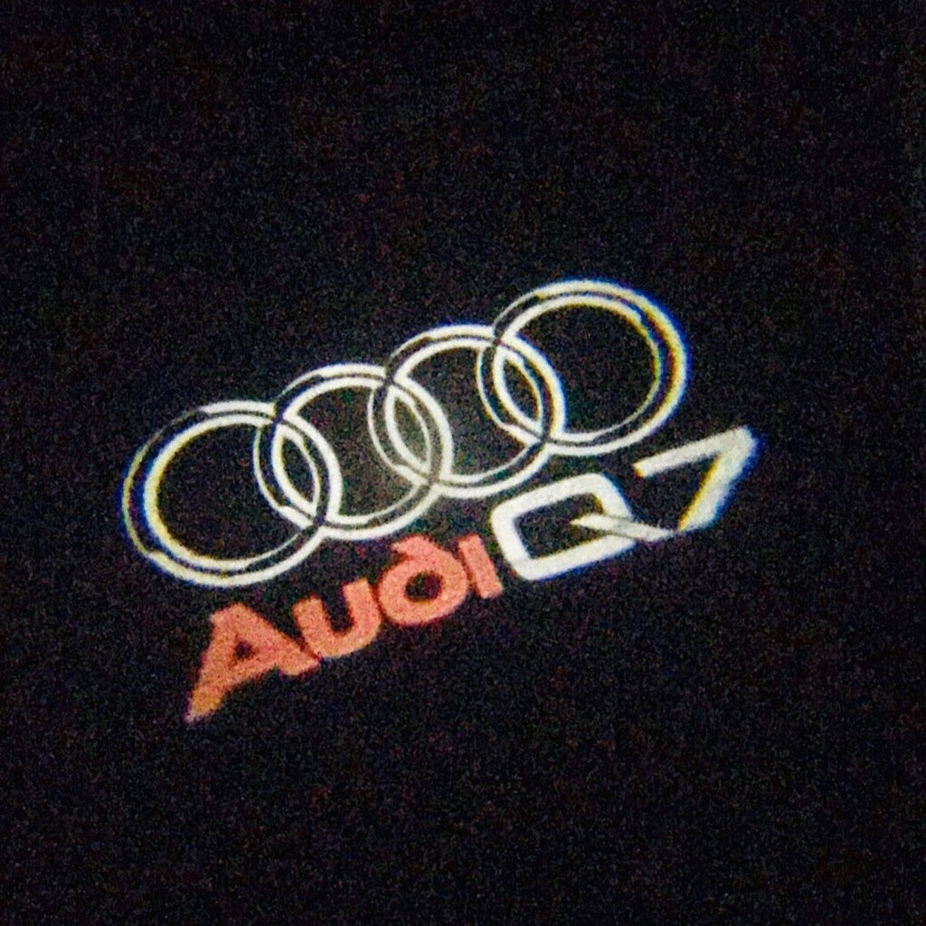 AUDI Q7 LOGO PROJECTOT LIGHTS Nr.49  (quantity 1 = 2 Logo Films /2 door lights）