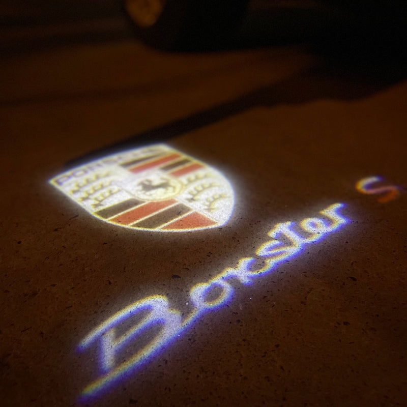 PORSCHE BOXSTER S LOGO PROJECTOT LIGHTS Nr.8053 (quantity  1 =  2 Logo Film /  2 door lights)
