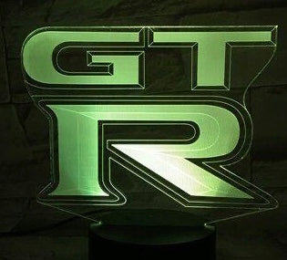 LUCES DE PROYECTOR DE LOGOTIPO GTR-R35 N ° 07 (cantidad 1 = 2 películas con logotipo / 2 luces de puerta)