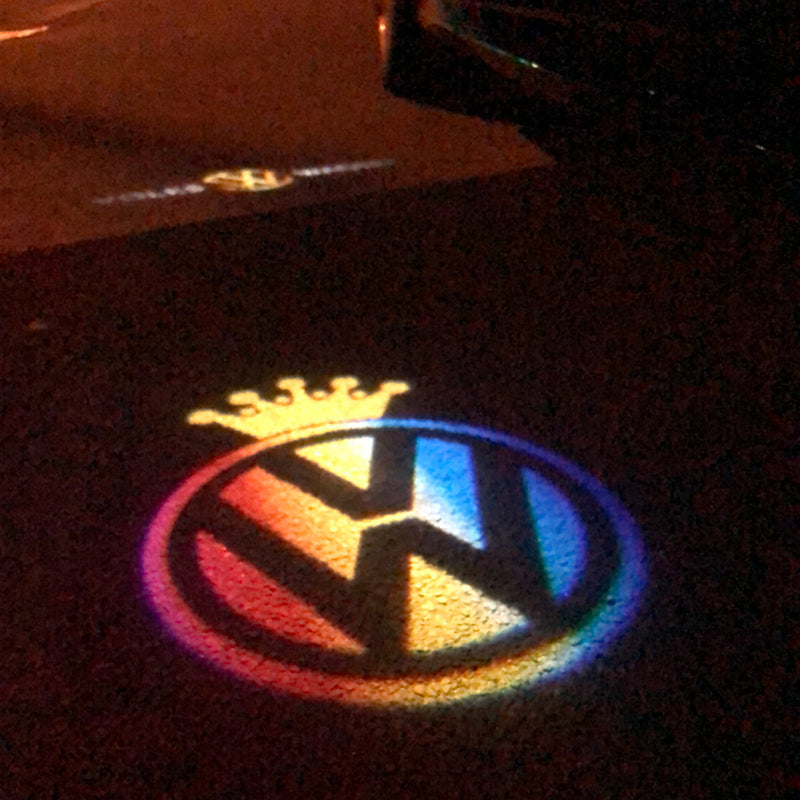 Volkswagen Door lights Original Logo  Nr. 01  ( quantity 1 = 2 logo film / 2 door lights)