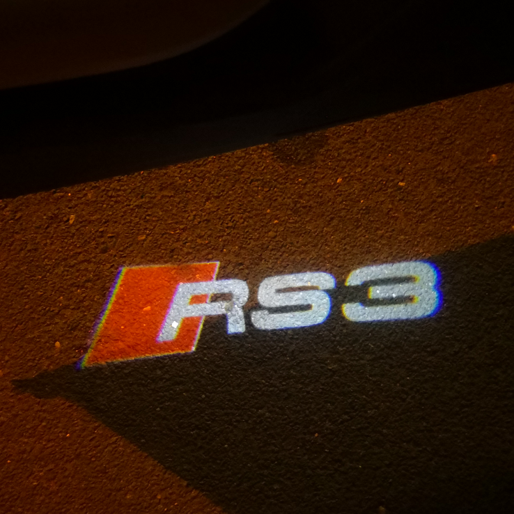 AUDI RS3 LOGO PROJECTOT LIGHTS Nr.52  (quantity 1 = 2 Logo Films /2 door lights）