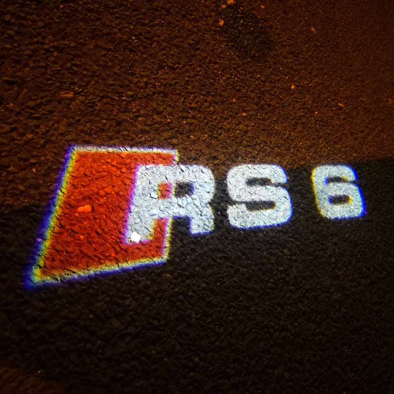 AUDI RS6 LOGO PROJECTOT LIGHTS Nr.55  (quantity 1 = 2 Logo Films /2 door lights）
