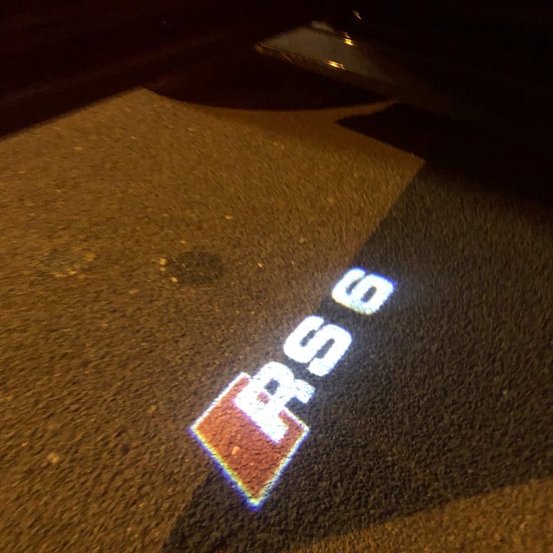AUDI RS6 LOGO PROJECTOT LIGHTS Nr.55  (quantity 1 = 2 Logo Films /2 door lights）